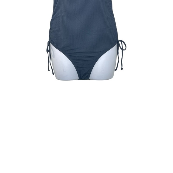 Charmo Ruched One Piece Swimsuit V Neck Monokini Bath Suit Tie Side Swimwear - Picture 7 of 12